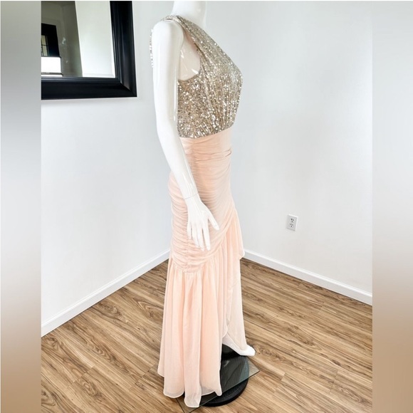 New Ramy Brook Cecilia Sequence Draped Gown - Picture 3 of 8